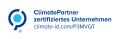 Das Logo des zertifizierenden Partnerunternehmens ClimatePartner