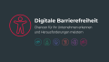 Grafik mit der Aufschrift: Digitale Barrierefreiheit. Chancen für Ihr Unternehmen erkennen und Herausforderungen meistern.