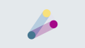 Colored sketch of a triangle in the colors yellow, purple and green which expresses the visual identity of the CO-RIO platform.