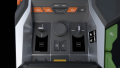 Zoomed-in details of the aISA control armrest in a reduced and ergonomic design style, consisting of buttons and rotary and toggle switches.
