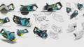 Various sketches of the design concepts at different stages of development